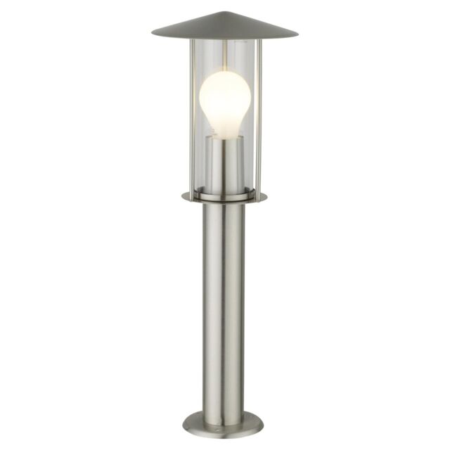 First Choice Lighting Treviso - Brushed Stainless Steel Outdoor Post Light in Silver - image 1
