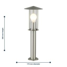 First Choice Lighting Treviso - Brushed Stainless Steel Outdoor Post Light in Silver - thumbnail 4