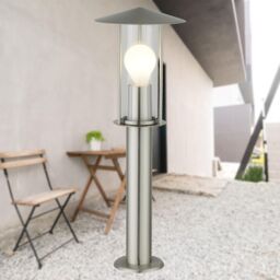 First Choice Lighting Treviso - Brushed Stainless Steel Outdoor Post Light in Silver - thumbnail 6