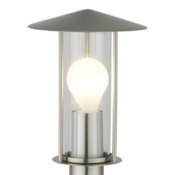 First Choice Lighting Treviso - Brushed Stainless Steel Outdoor Post Light in Silver - thumbnail 5