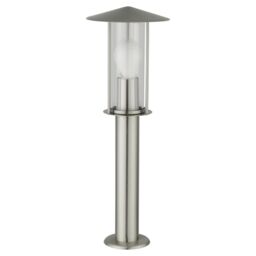 First Choice Lighting Treviso - Brushed Stainless Steel Outdoor Post Light in Silver - thumbnail 2