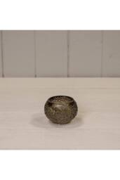 KDMD Warm Grey Round Glass Tealight Holder - thumbnail 1