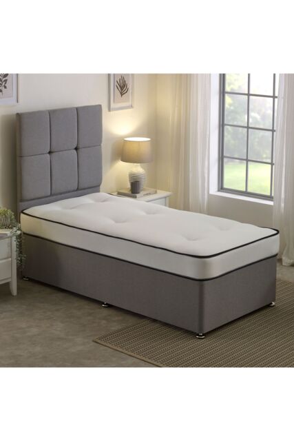 eXtreme Comfort Ltd Damask EasyClean Double Life Dual Sided Tufted Foam Free Mattress in White - Size: Single - image 1
