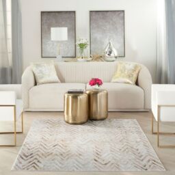 The Rug Shop UK Modern Abstract Polyester Easy To Cream Clean Area Rug - Size: 240 cm x 300 cm - thumbnail 1