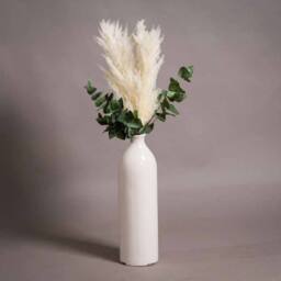 Lemon Pavilion Furniture and Decor Garda Glazed Gisela Vase - Ceramic - L18 x W18 x H51 cm - White - thumbnail 2