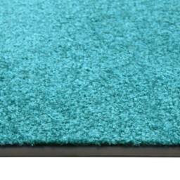 Berkfield Home Pliable Doormat Washable Cyan 60x90 cm in Turquoise - thumbnail 4