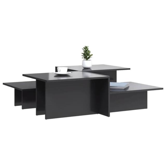 Berkfield Home Decorative Coffee Tables 2 pcs High Gloss Grey Engineered Wood - image 1