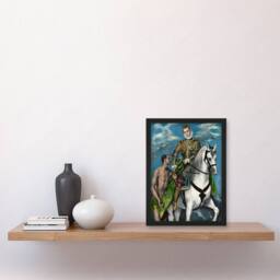 "Artery8 Saint Martin & the Beggar Oil Painting El Greco Framed Wall Art - Size: W12"" x H16""" - thumbnail 4