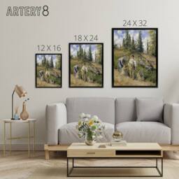 "Artery8 Pontoise Harvest Oil Painting Pissarro Black Framed Canvas Art Print - Size: W12"" x H16""" - thumbnail 4