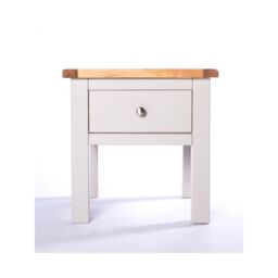 Cabinet Bits Argenta Light Grey 1 Drawer Side Table Satin Chrome Knob