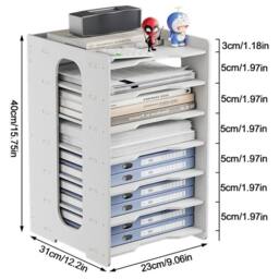 Havendro 7Tier Desktop File Holder A4 Paper Storage Tray Office in White - Size: 0.6m2 - thumbnail 2