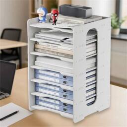 Havendro 7Tier Desktop File Holder A4 Paper Storage Tray Office in White - Size: 0.6m2 - thumbnail 1