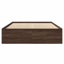 Berkfield Home Bed Frame without Mattress Brown Oak 120x200 cm Engineered Wood - Size: Small Double - thumbnail 5