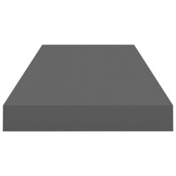 Berkfield Home Floating Wall Shelf High Gloss Grey 60x23.5x3.8 cm MDF - thumbnail 5