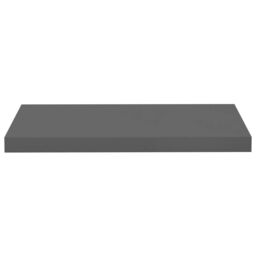 Berkfield Home Floating Wall Shelf High Gloss Grey 60x23.5x3.8 cm MDF - thumbnail 4