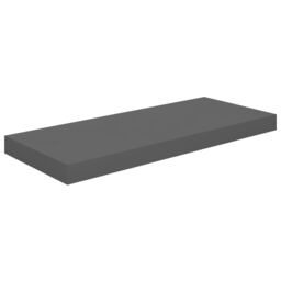 Berkfield Home Floating Wall Shelf High Gloss Grey 60x23.5x3.8 cm MDF - thumbnail 2