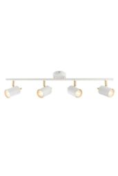 Netlighting Gull 4 Light Spotlight Matt White Paint Satin Brushed Gold GU10 - thumbnail 1