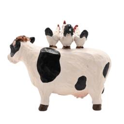 Country Living Resin Chicken & Cow Standing Ornament in White - thumbnail 4