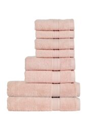 CHRISTY 'Serene' Soft Tone 100% Combed Cotton 8 Piece Towel Bale in Dusty Pink