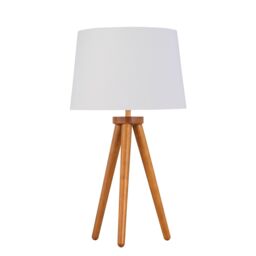 First Choice Lighting Set of 2 Dark Oak Table Lamp or Bedside Lights with White Gold Shades in Brown - thumbnail 2