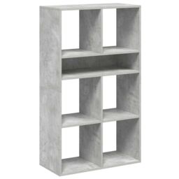 Berkfield Home Book Cabinet Concrete Grey 66x31x112 cm Engineered Wood - Size: 66 x 31 x 112 cm - thumbnail 2