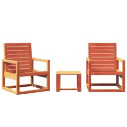 Berkfield Home 3 Piece Garden Lounge Set Wax Brown Solid Wood Pine