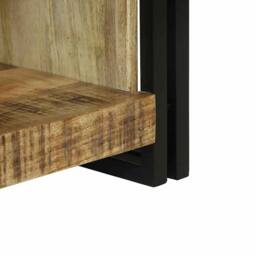 Berkfield Home Beautiful Coffee Table 90x50x38 cm Solid Rough Wood Mango in Brown - Size: 90 x 50 x 38 cm - thumbnail 7