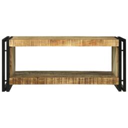 Berkfield Home Beautiful Coffee Table 90x50x38 cm Solid Rough Wood Mango in Brown - Size: 90 x 50 x 38 cm - thumbnail 1
