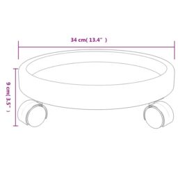 Berkfield Home Plant Trolleys with Wheels 2 pcs Grey Diameter 34 cm 35 kg - thumbnail 9