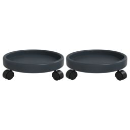 Berkfield Home Plant Trolleys with Wheels 2 pcs Grey Diameter 34 cm 35 kg - thumbnail 2