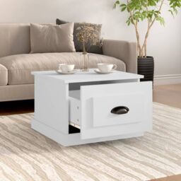 Berkfield Home Coffee Table White 50x50x35 cm Engineered Wood - Size: 50 x 50 x 35 cm - thumbnail 3