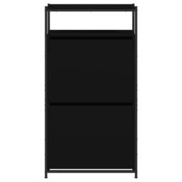 Berkfield Home Shoe Cabinet Black 60x34x112 cm Engineered Wood - Size: 60 x 34 x 112 cm - thumbnail 5