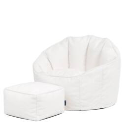 icon Boucle Sirena Accent Chair & Footstool Bundle in Cream - thumbnail 5