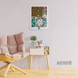 "Artery8 Bright Vintage Butterfly Patterns Canvas Wall Art Print Seguy - Size: W24"" x H32""" - thumbnail 3
