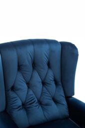 More4Homes Althorpe Wing Back Recliner Button Back Fireside Velvet Chair in Dark Blue - thumbnail 6