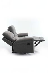More4Homes Fosse 2 Seater Manual Recliner Fabric Modern Living Sofa in Dark Grey - thumbnail 6