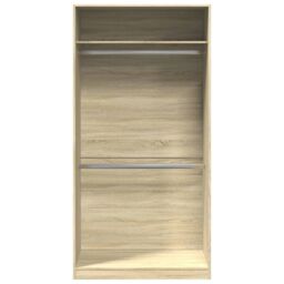 Berkfield Home Wardrobe Sonoma Oak 100x50x200 cm Engineered Wood in Brown - Size: 100 x 50 x 200 cm - thumbnail 4