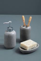 Orsina Canyon Stone Effect Lotion Dispenser in Grey - thumbnail 4
