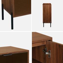sweeek 83cm Vintage Walnut Wooden Effect Sideboard - thumbnail 3
