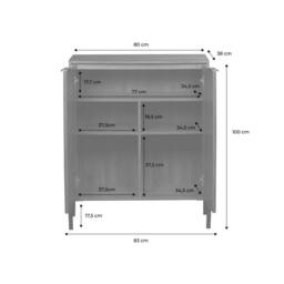 sweeek 83cm Vintage Walnut Wooden Effect Sideboard - thumbnail 6