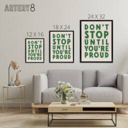 "Artery8 Don't Stop Until You Are Proud Simple Motivational Canvas Art Print in Beige - Size: W24"" x H32""" - thumbnail 4