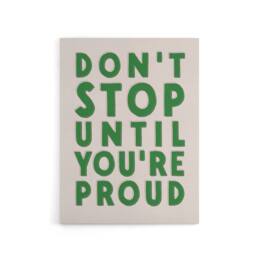 "Artery8 Don't Stop Until You Are Proud Simple Motivational Canvas Art Print in Beige - Size: W24"" x H32""" - thumbnail 1