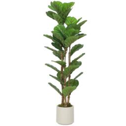VOGREX 120cm Artificial Fiddle Leaf Fig Solid Wood Trunk in Green