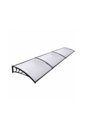 Living and Home 2.7m W x 1m D Window Door Canopy Awning with Brackets in Black - thumbnail 3