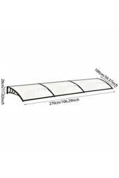 Living and Home 2.7m W x 1m D Window Door Canopy Awning with Brackets in Black - thumbnail 6