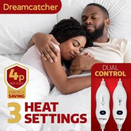 Dreamcatcher Deluxe King Size Electric Blanket Fleece Heated Underblanket in White - thumbnail 4