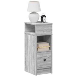 Berkfield Home Bedside Cabinets 2 pcs with Drawer Grey Sonoma 25x31x66 cm - Size: 25 x 31 x 66 cm - thumbnail 1