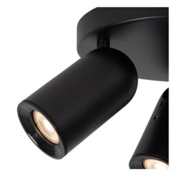 Lucide 'PUNCH' Dimmable Tiltable Adjustable Indoor Ceiling Spotlight 3xGU10 in Black - thumbnail 3