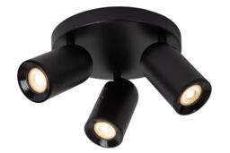 Lucide 'PUNCH' Dimmable Tiltable Adjustable Indoor Ceiling Spotlight 3xGU10 in Black