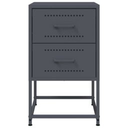 Berkfield Home Bedside Cabinets 2 pcs Anthracite 36x39x60.5 cm Steel in Black - thumbnail 5
